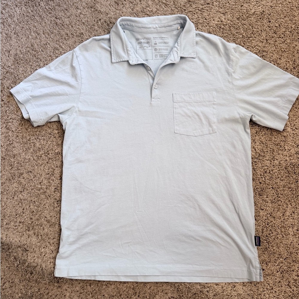 Patagonia Pale Blue Short-Sleeve Pocket Polo